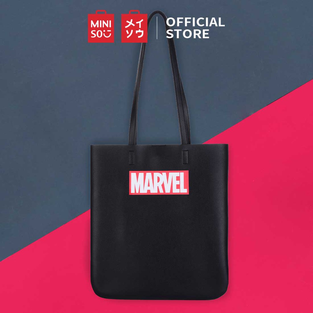 Miniso Official Marvel Shoulder Bag tas tote wanita Ironman Spiderman
