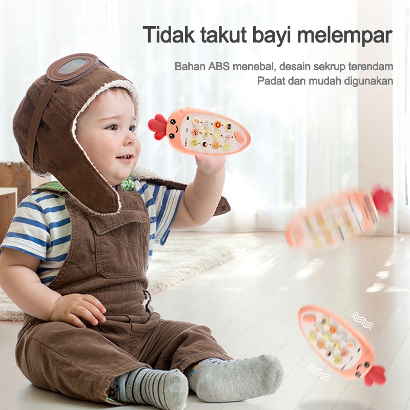 HIPPO LAND Mainan Ponsel Bayi / Mainan Handphonebayi /Telepon Pendidikan Awal dengan Lampu Musik/Radis 146