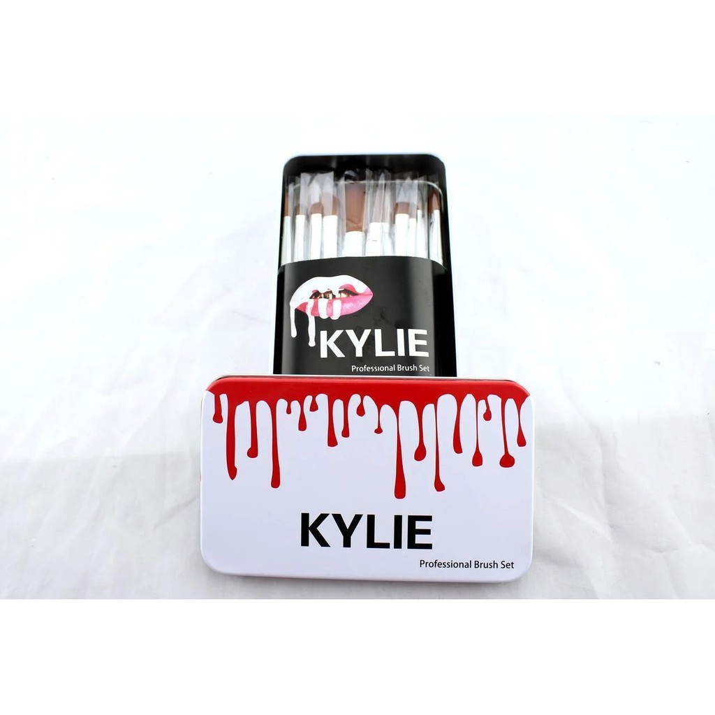 [COD] 12pcs Kylie USA Kuas Make Up Brush Set Lengkap + Kaleng l Bulu Lembut Tahan Lama Gagang Kokoh