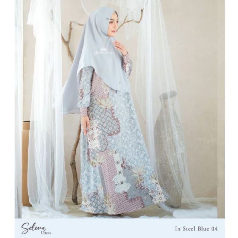 NEW Selena dress by jasmine steel blue XS ( gamis saja )