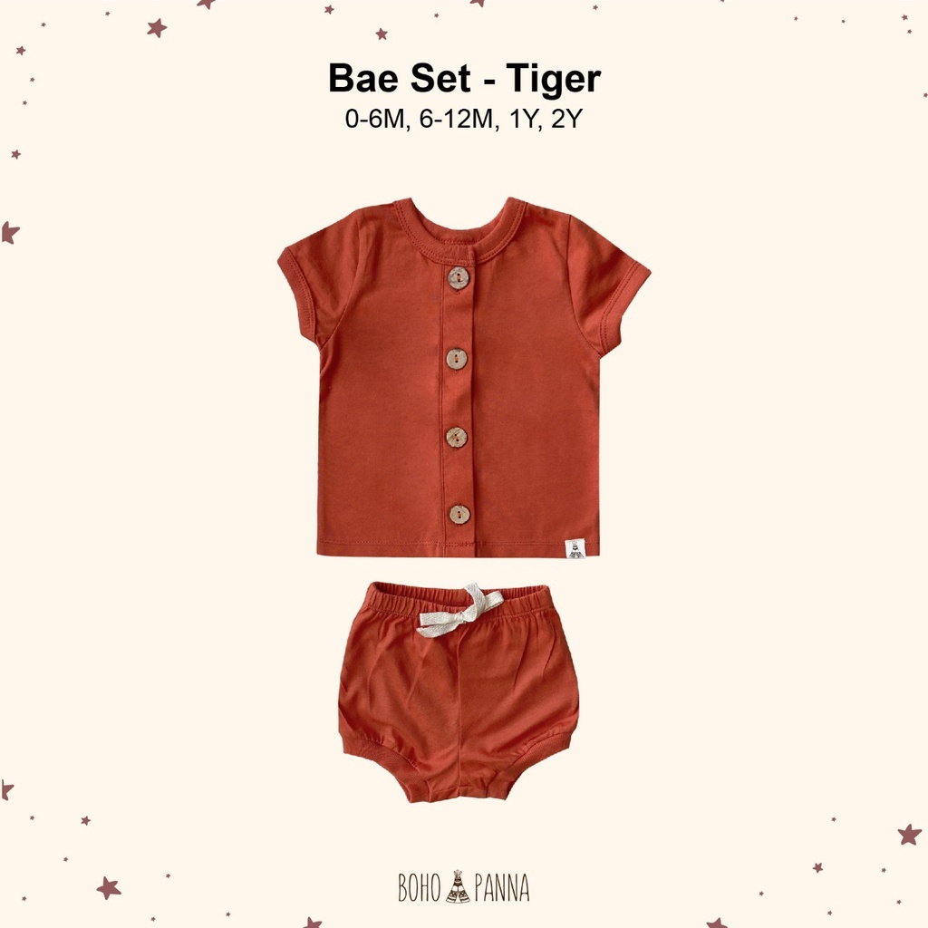 BOHOPANNA Bae Set Color Setelan Anak Warna Polos 0 - 2 Tahun