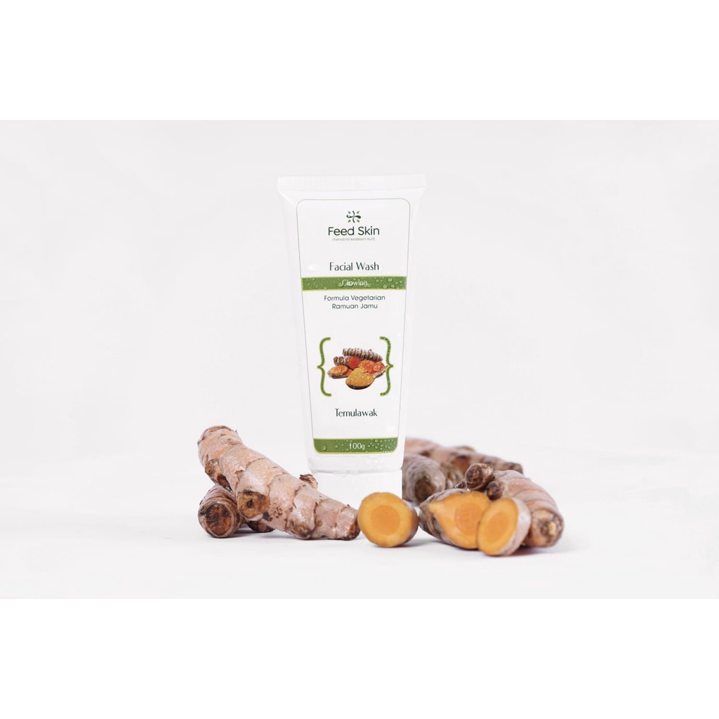 Sabun Pembersih Wajah Muka Wanita Cewek FEED SKIN Facial Wash Natural Herbal Alami Temulawak