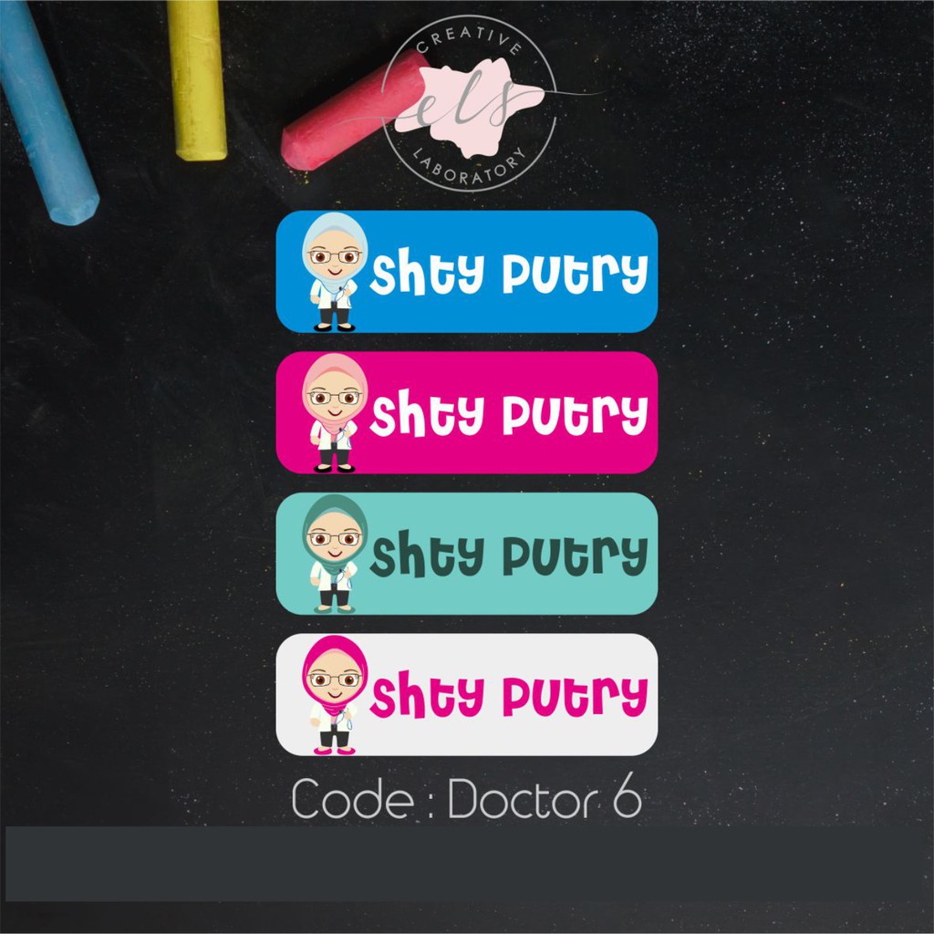 

stiker label nama custom waterproof anti air