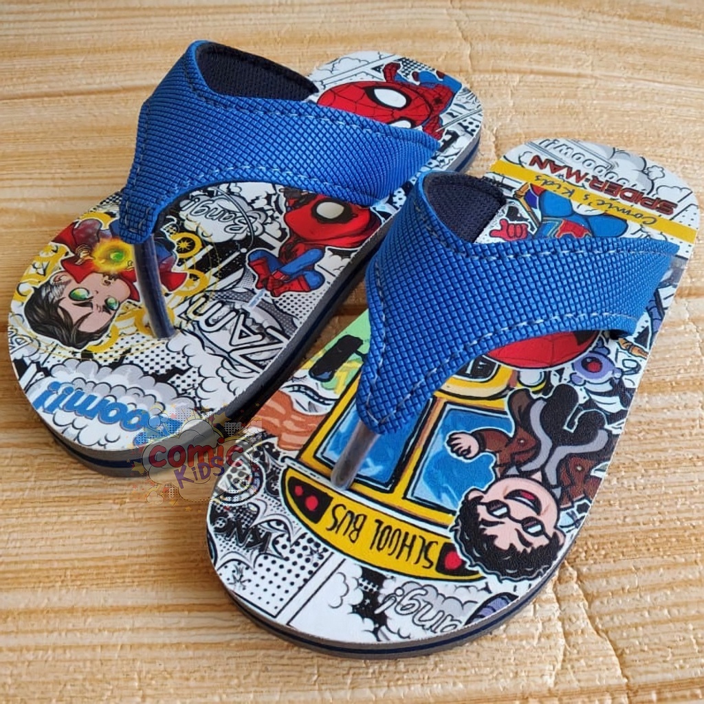 Sandal Jepit Anak Laki Laki Comickids Sendal Balita Flip Flop Boys Kids Boy Superhero Spiderman