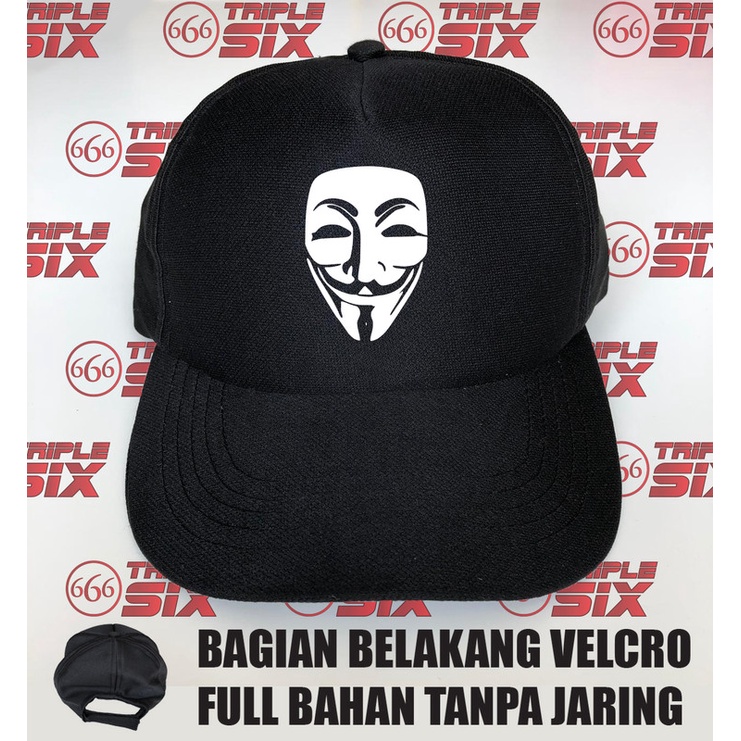 Topi Baseball Velcro Anonymous Hacker Mask