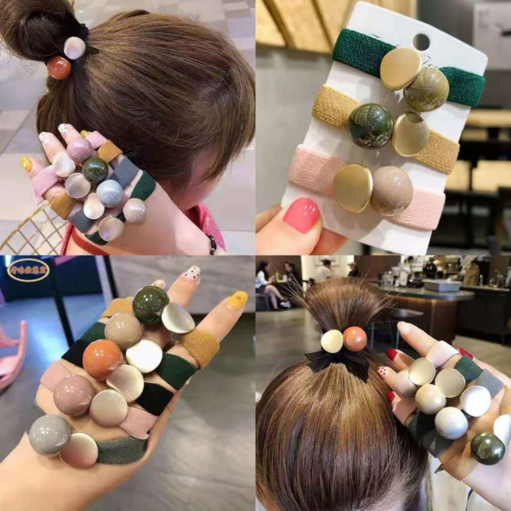 MURMURE.ID | IKAT RAMBUT LEBAR ELASTIS KARET TALI RAMBUT PERMEN CHARM BULAT GAYA WANITA KOREA HA056-2