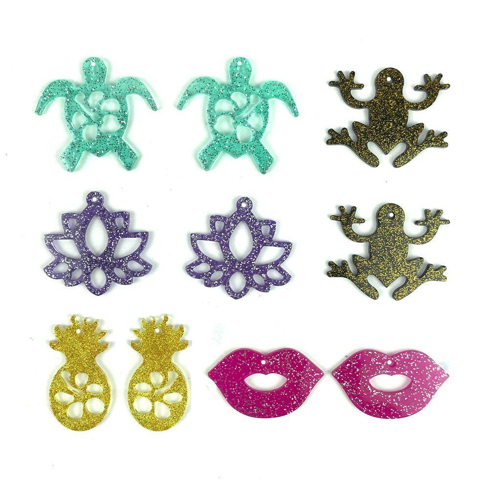 Solighter Anting Kristal Resin Bibir Nanas Gantungan Kunci Liontin Cetakan Silikon