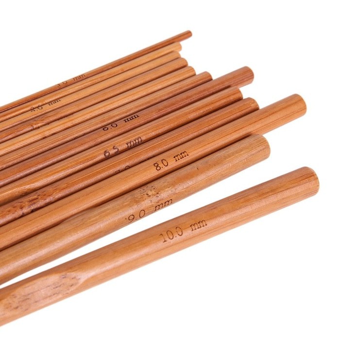 Jarum RaJut/Hakpen/Crochet Hooks Bahan Bambu (12 size)