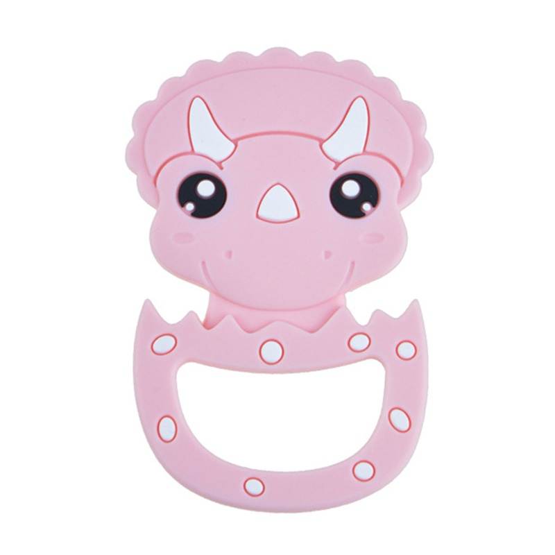 Mary Mainan Teether Bayi Bentuk Kartun Dinosaurus Bahan Silikon Food Grade BPA Free