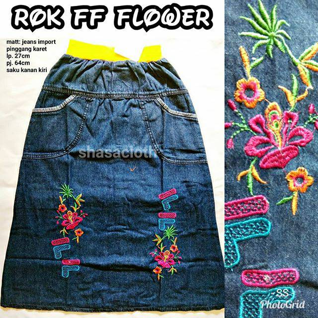 Rok ff flower bordir anak