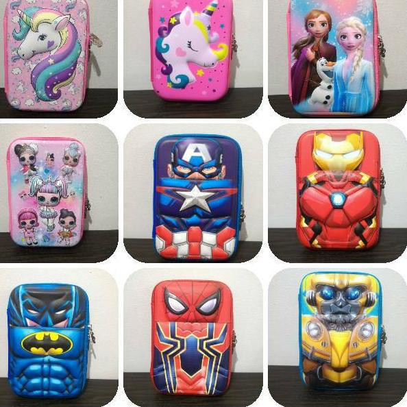 

mrc<,.962 Tempat Pensil Anak Perempuan Unicorn LOL Frozen Hello Kitty Kotak Pencil Case Emboss Mod