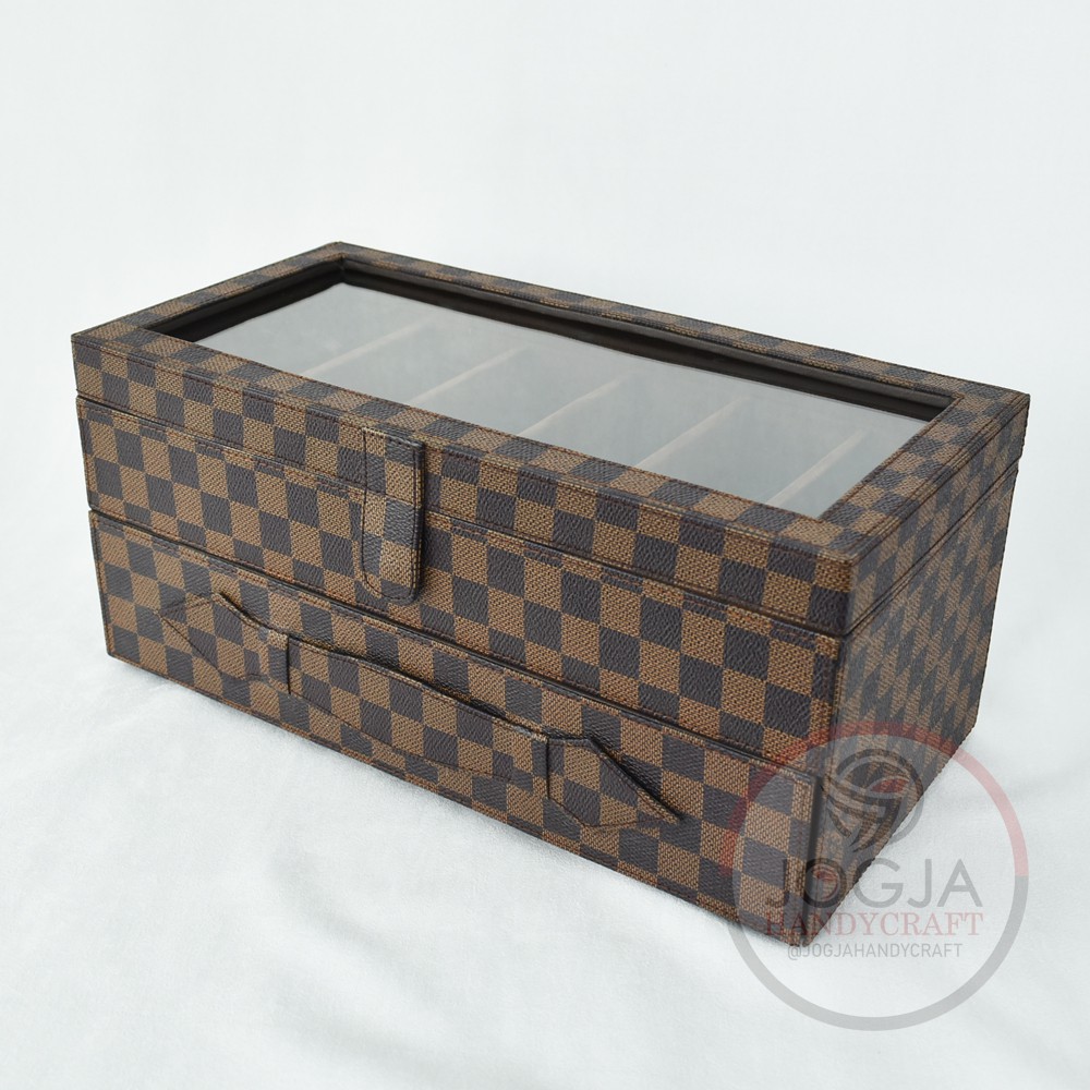 Sun Glasses Box Organizer | Kotak Tempat Kacamata Isi 12 Motif Kotak-kotak