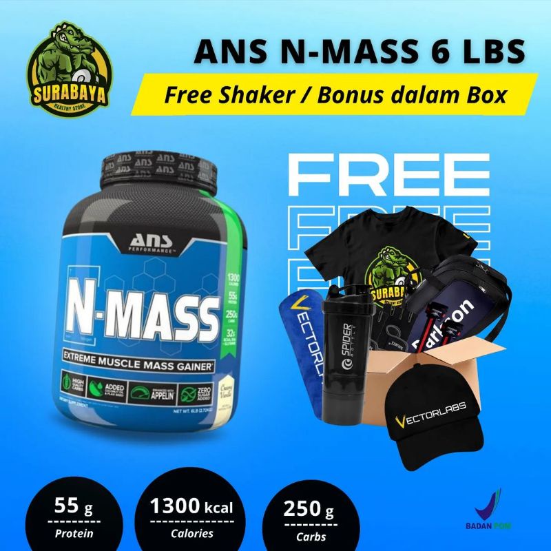 ANS N Mass Gainer 6 Lbs ANS Performance Weight Gain NMass N-Mass 6Lbs 6 Lb 6Lb