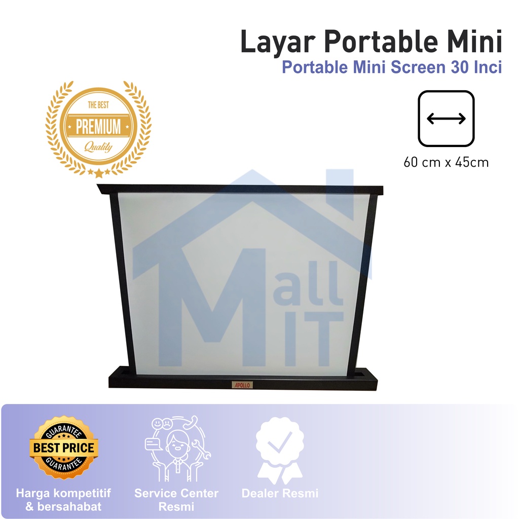 LAYAR PORTABLE MINI SCREEN 30 INCHI