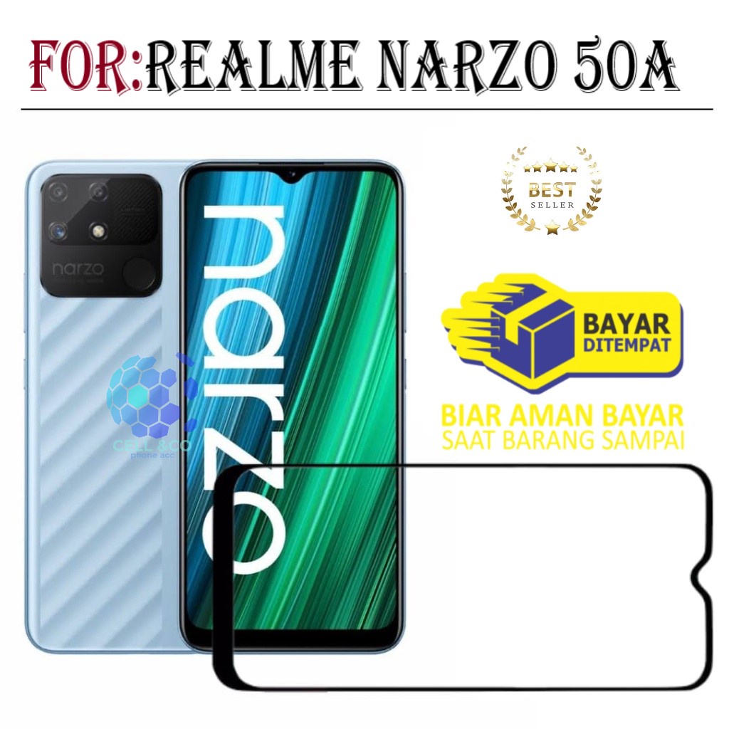 Tempered Glass REALME NARZO 50A Full HD Anti Gores Premium Screen Protector Pelindung Layar Kaca REALME NARZO 50A