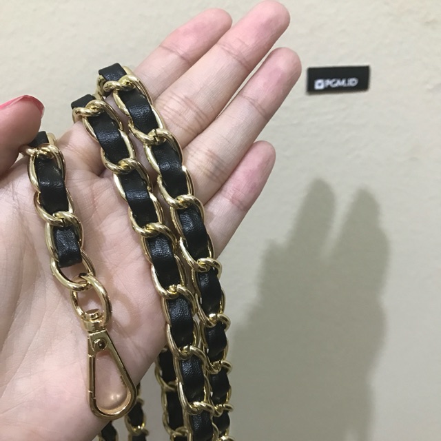 Ready stock & PO chain strap replacement chane faux leather gold silver rantai tas
