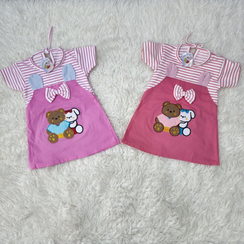 baju bayi perempuan dress BEAR baby girl