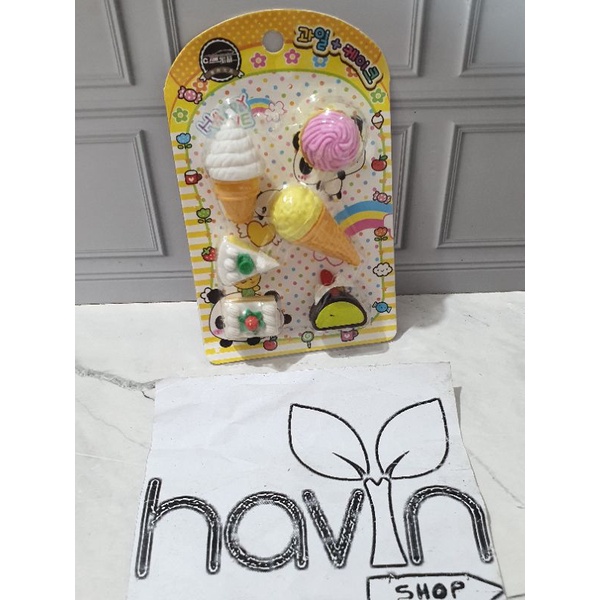 Penghapus lucu makanan kue/STIP KUE/hapusan fancy/hapusan set/stip-J