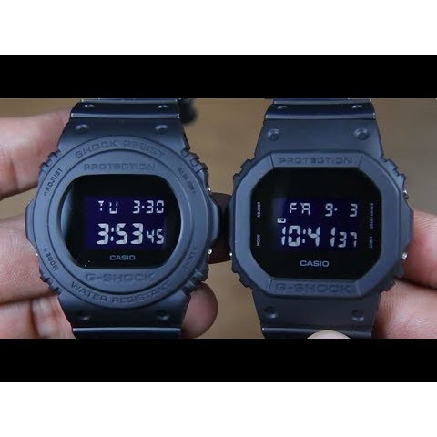 JAM TANGAN G-SHOCK CASIO DIGITAL RUBBER BULAT DAN SEGI FULL HITAM