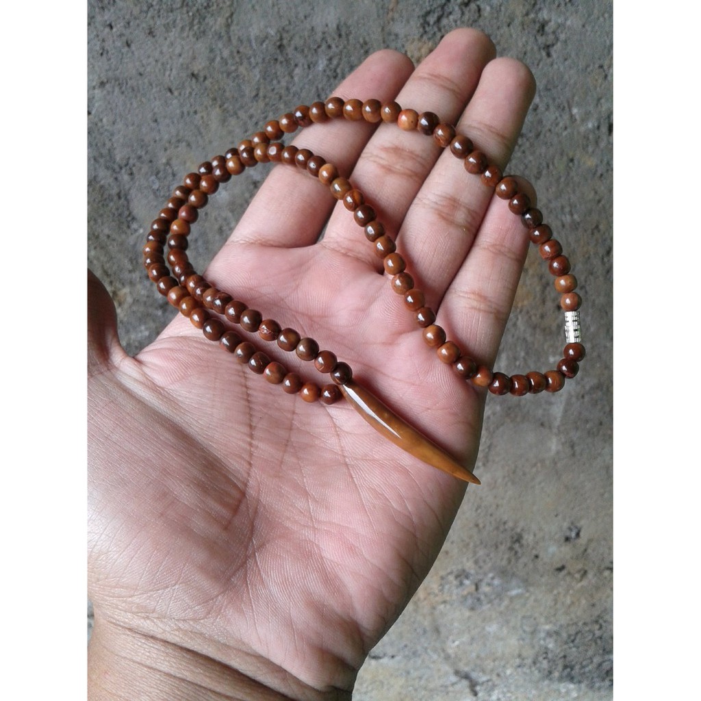 Kalung Pria Wanita Kalung Tasbih Kayu Kaukah Asli