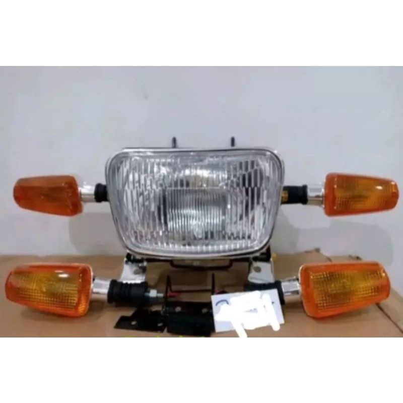 Paket Lengkap Hedlamp Lampu Depan Rx-King Breket Plus Sen 4 Pic Depan Belakang Full Set