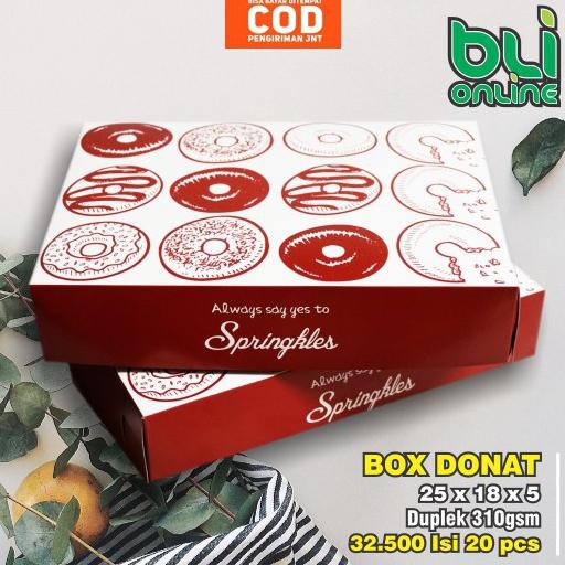 

[KODE ] Kotak Donat / Dus Donat / Box Donat / Kemasan Donat 25 x 18 x 5 Isi 20pcs