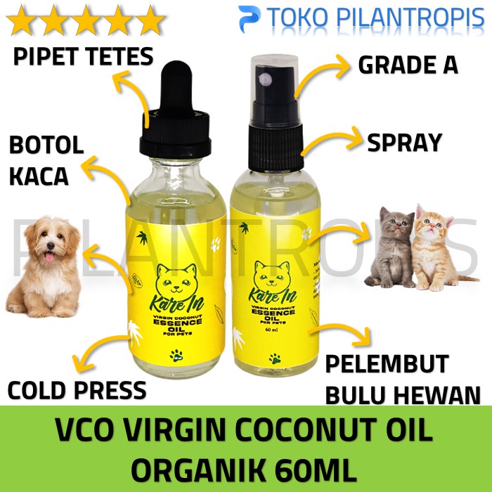 KAREIN VCO VIRGIN COCONUT OIL KUCING OBAT ANTI JAMUR SCABIES KORENG LUKA GATAL KULIT KUCING ANJING