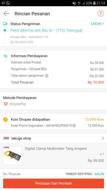 Digital Clamp Multimeter Tang Ampere