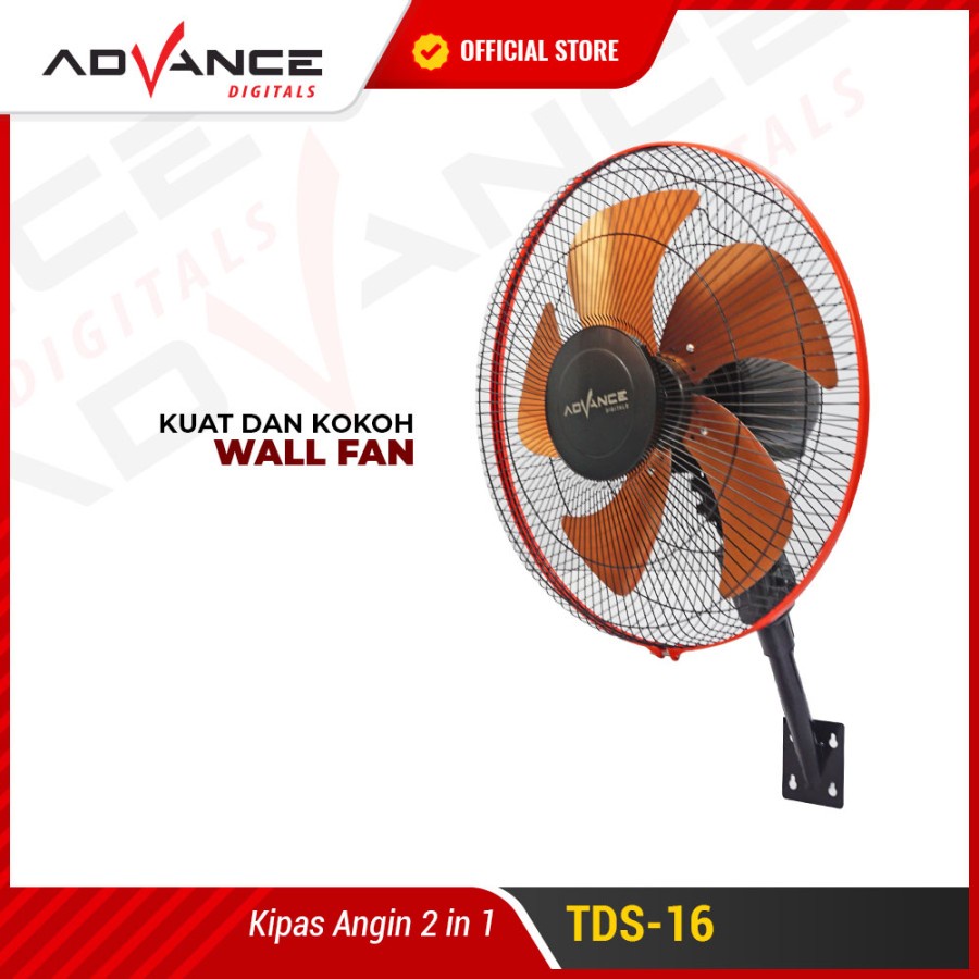 Advance Kipas Angin 2in1 Stand/Wall TDS-16 | Kipas Angin 2in1 Stand/Wall Advance TDS 16 Kipas Angin 16 Inch Kipas Angin Turbo Besi | FMS