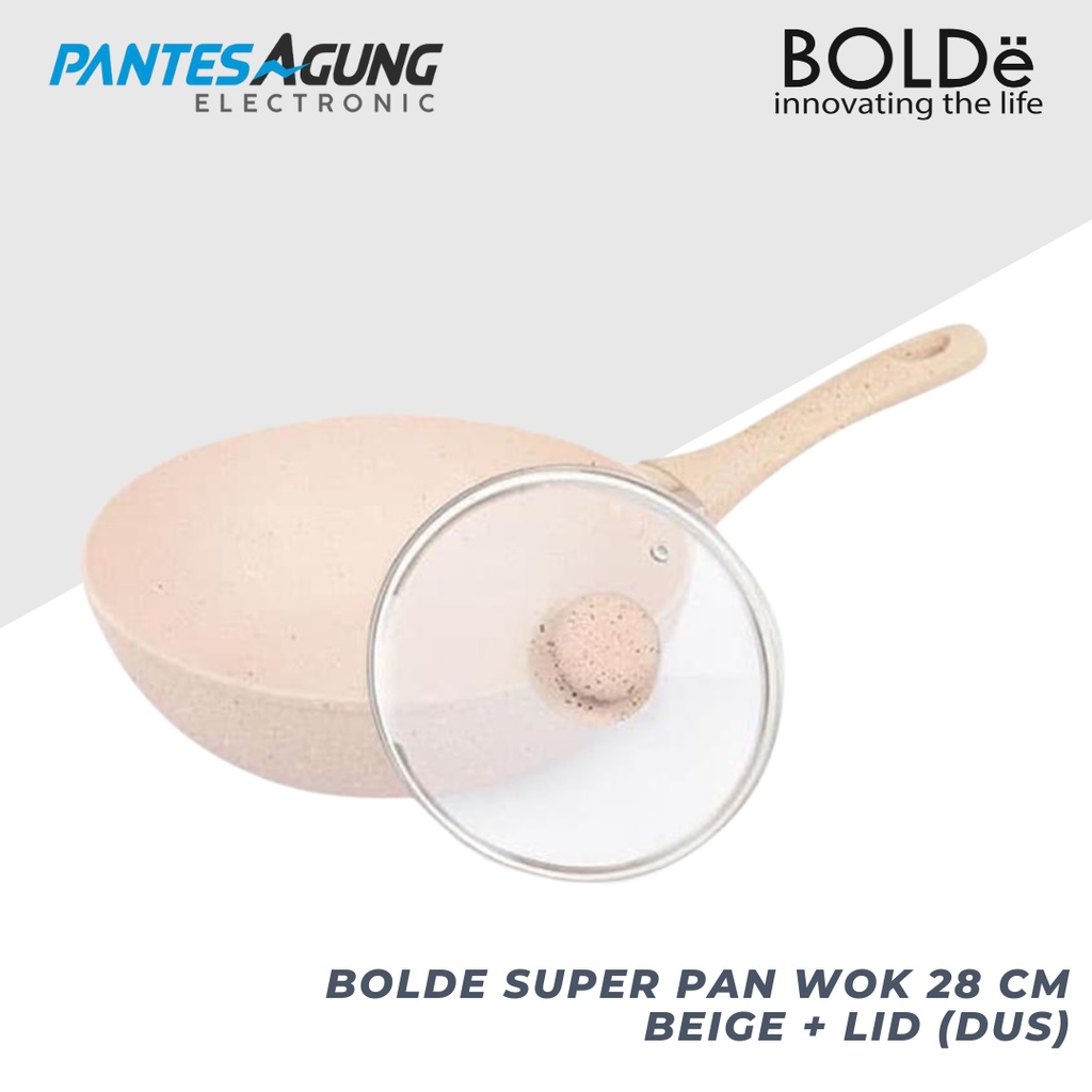 BOLDE SUPER PAN WOK 28 CM BEIGE + LID (DUS)