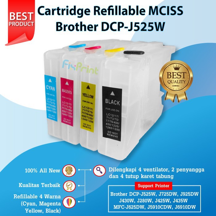 Cartridge Refillable Brother LC12 LC17 LC71 LC73 LC75 LC77 Pendek FPJNew3283