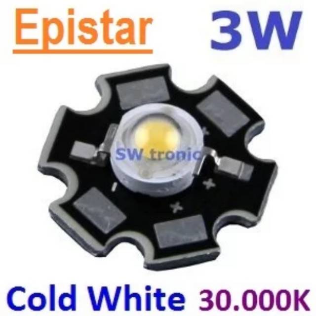 Led 3w putih 30000k cool white 3watt hpl dg pcb star