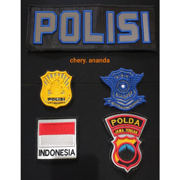 Bordir /atribut Polisi untuk jaket/Rompi