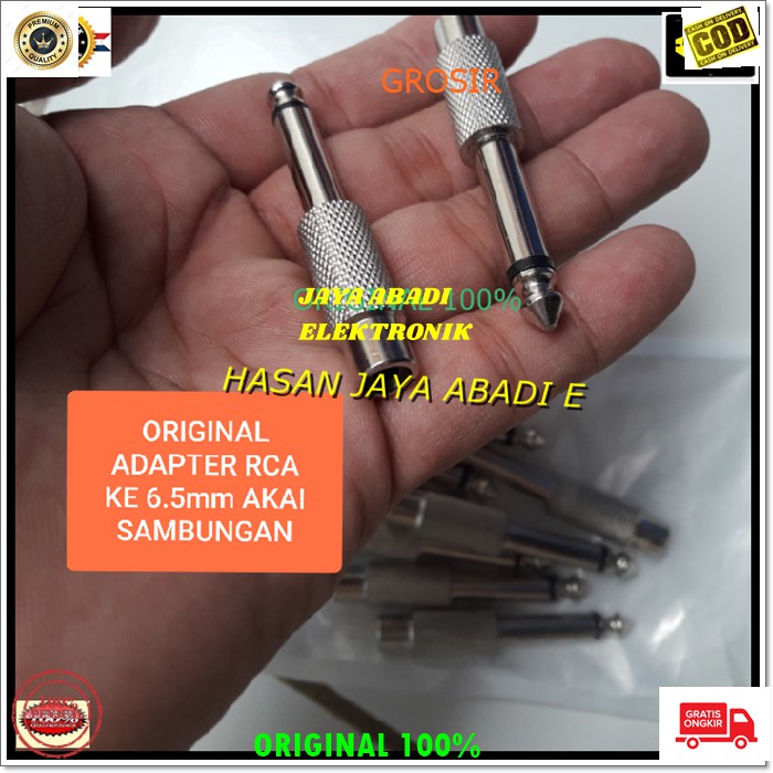 G250 ORIGINAL JACK RCA CEWE JEK AKAI 6,5 MM COWO MIC ADAPTER MIK KONEKTOR MICROPHONE SAMBUNGAN SPLIT
