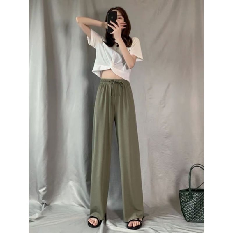 Korean Long Pants / Celana Kulot Korea Wanita Kekinian Hightwaist Fit S-XXL