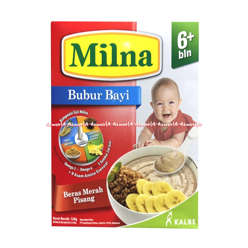 MIlna Bubur Bayi 6+ Beras Merah Pisang 120gr Makanan Bayi