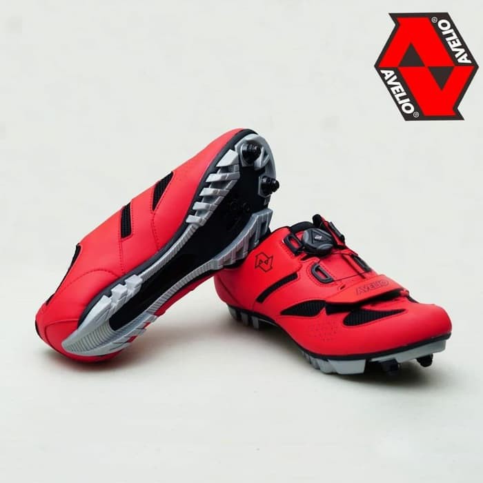 Ka AVELIO Cleat MTB Shoes Red Sepatu Cleat Sepeda MTB merk AVELIO