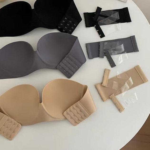 ○ ￼Niceface - BH Bra Kemben Seamless Bra Invisible Tanpa Tali Seksi Motif kait belakang ★