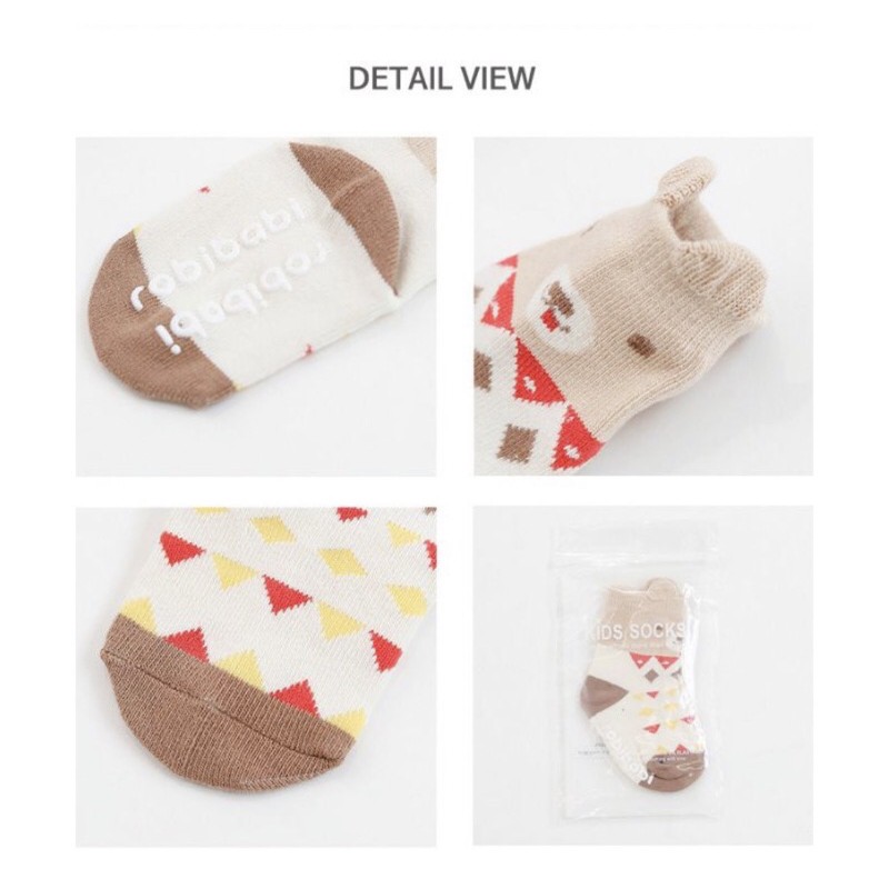 Kaos Kaki Bayi Import Korea AntislipMID LENGTH Motif Animal Dengan Antislip Baby Cute Socks