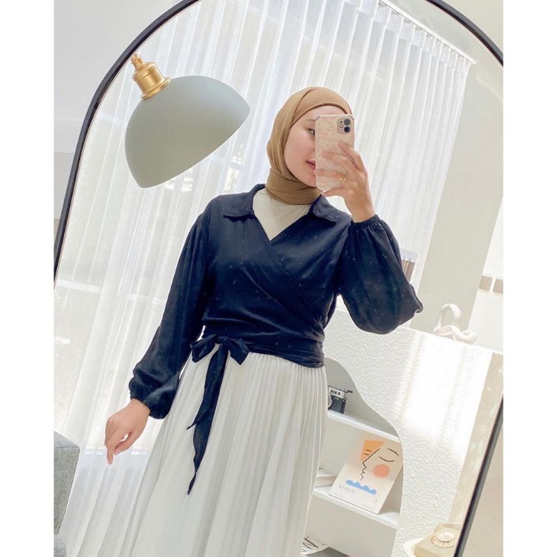 Angel Wrap Crop Blouse Atasan Wanita Best Seller