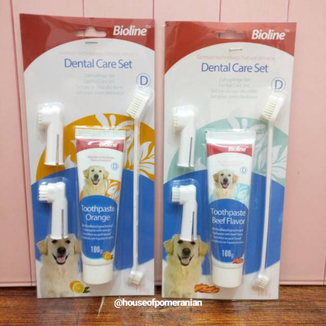 Dog dental care bioline. Pasta gigi anjing sikat gigi.