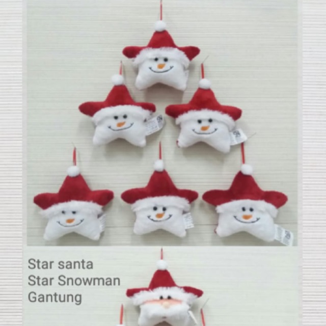 BONEKA SANTA BINTANG GANTUNG IMPORT