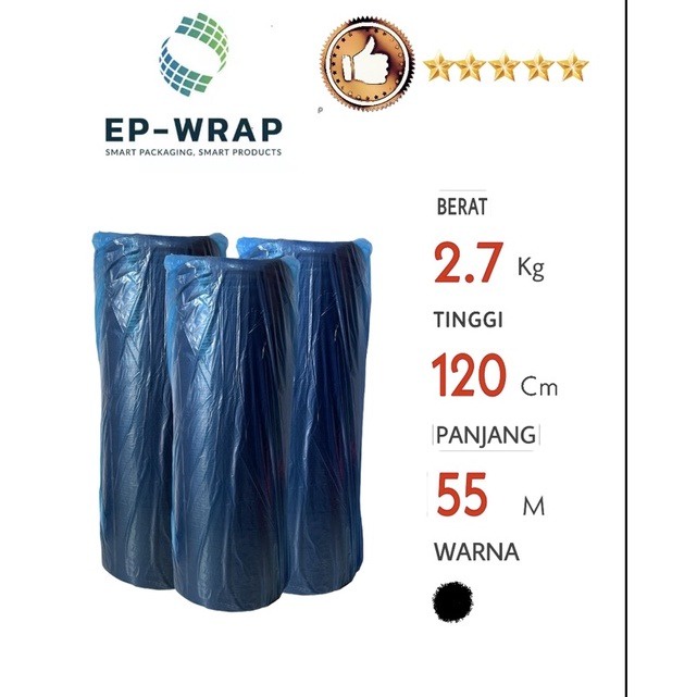 

Bubble Wrap Roll Hitam Tanpa Cone Tebal 125cm x 50m berat 2.7kg Tebal Murah Berkualitas