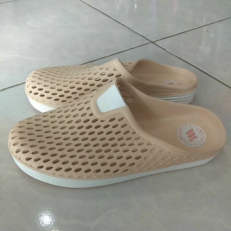 (COD)Sandal Baim Karet Wanita Yumeida 7072-Krem
