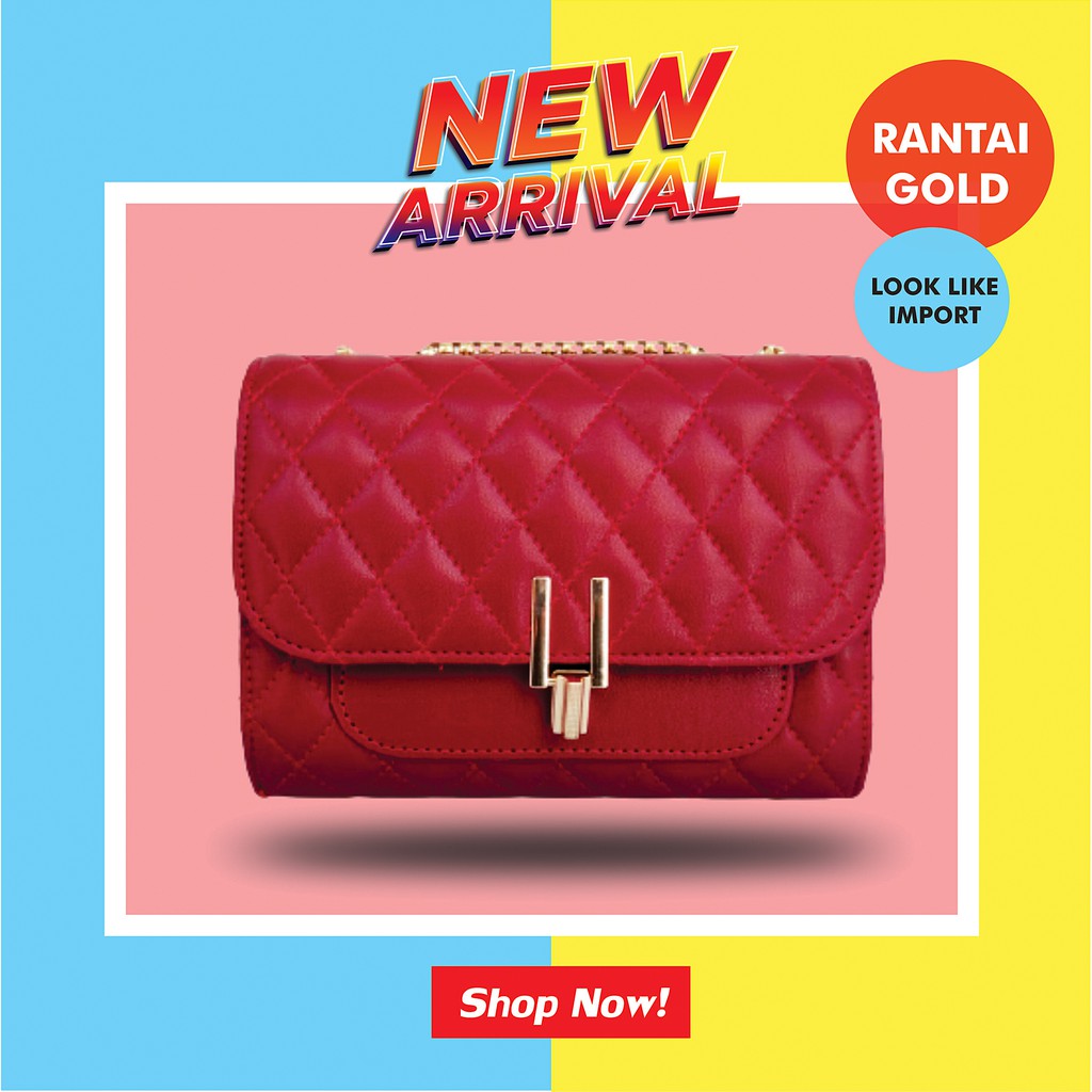 TAS TALI RANTAI GOLD CEWEK WANITA PEREMPUAN - TAS SELEMPANG SLEMPANG HITAM CEWEK WANITA -CHELSY BAG