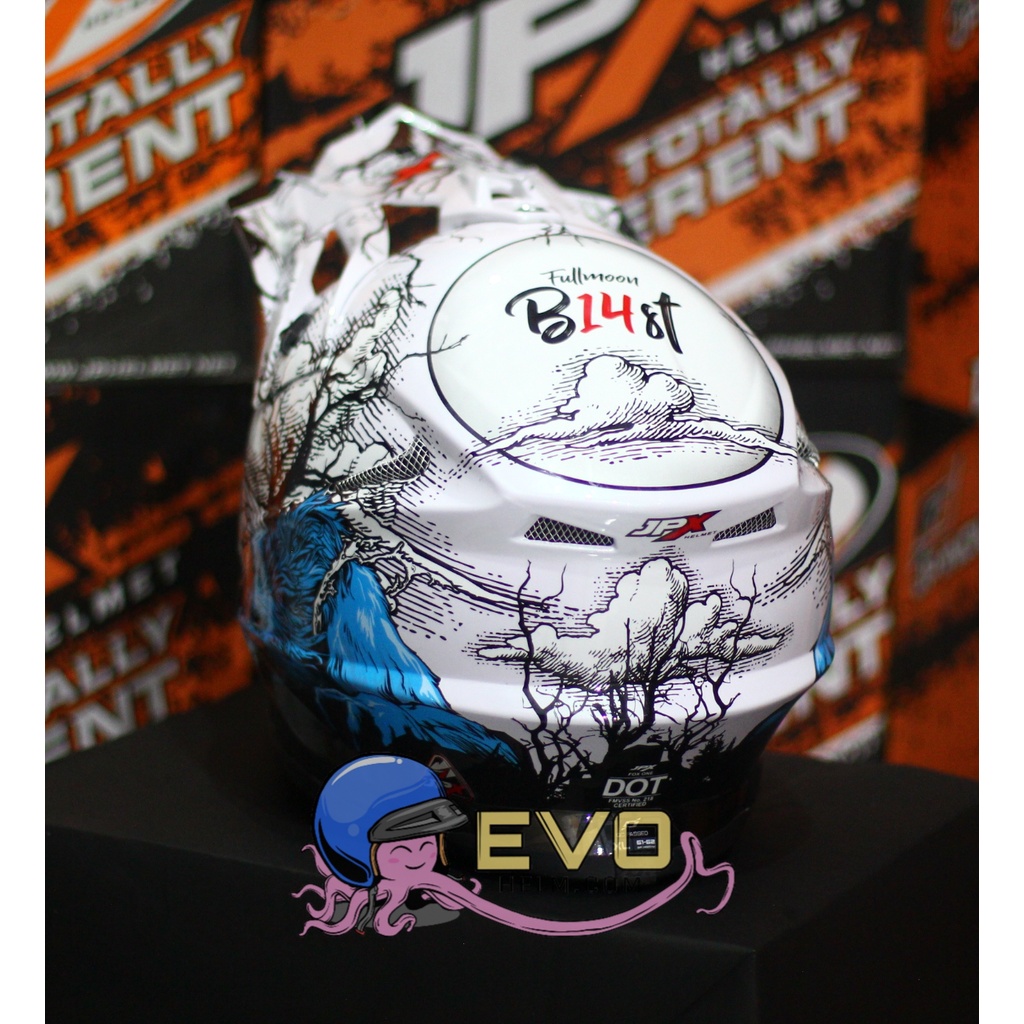 HELM JPX CROSS_FOX1 SERI X14 - PEARL WHITE + GOOGLE SNAIL (ONGKIR 2 KG) HELM JPX TERBARU