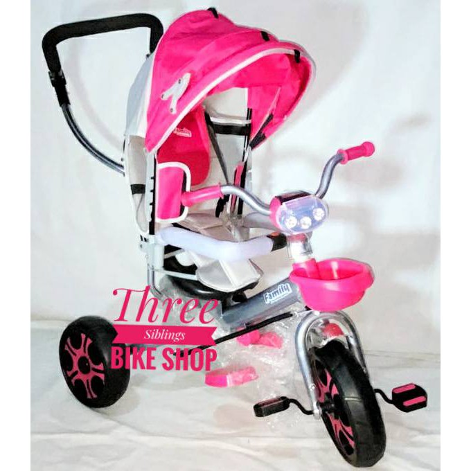 SEPEDA RODA TIGA STROLLER FAMILY PREMIUM F8101 WARNA PINK