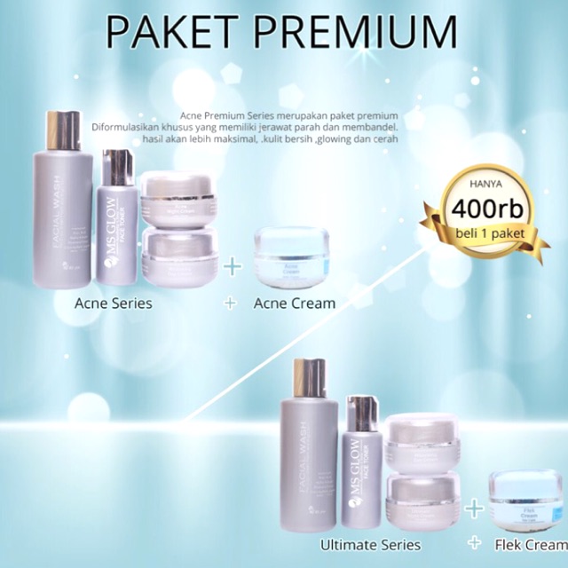 [ORIGINAL] Paket Premium Ms Glow untuk flek / acne (jerawat)