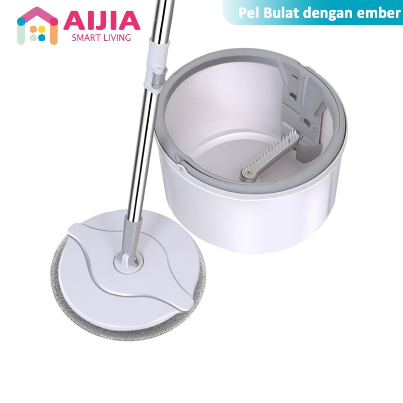 AIJIA Spin Mop Alat Pel Lantai Kain Pel Alat Pembersih Praktis Pel-pelan Otomatis Peras Otomatis Ben