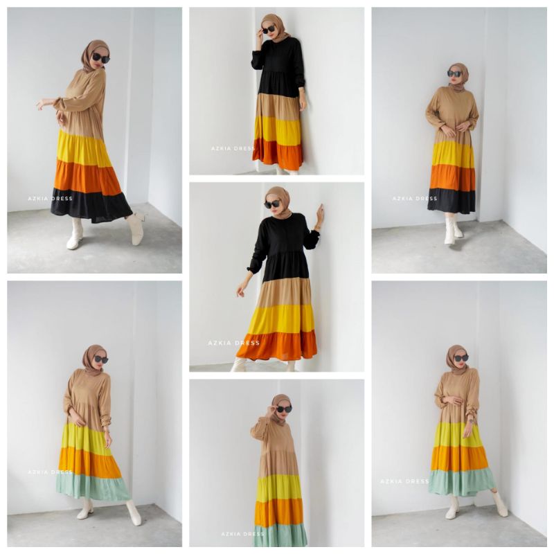 LONG TUNIK | HOMEDRESS LONG RAYON PREMIUM POLOS AZKIA MIDI DRESS